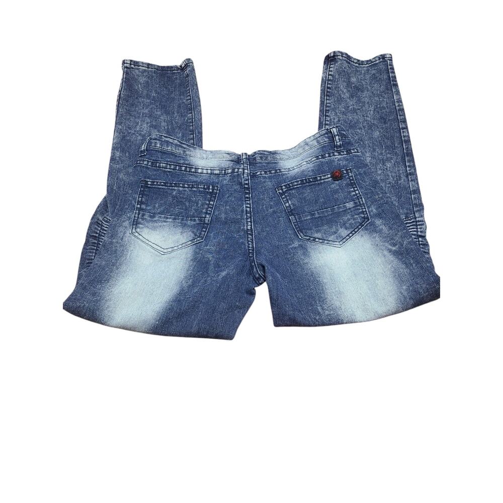 Youth Skinny Stretch Acid Wash Moto Jeans Mecca Since Day 1 Sz 16 - Picture 5 of 10